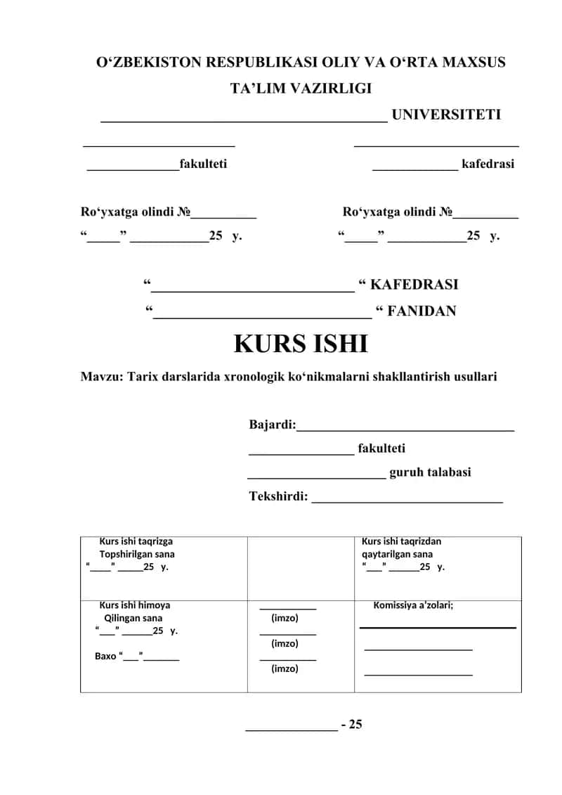 Tarix darslarida xronologik ko‘nikmalarni shakllantirish usullari 1