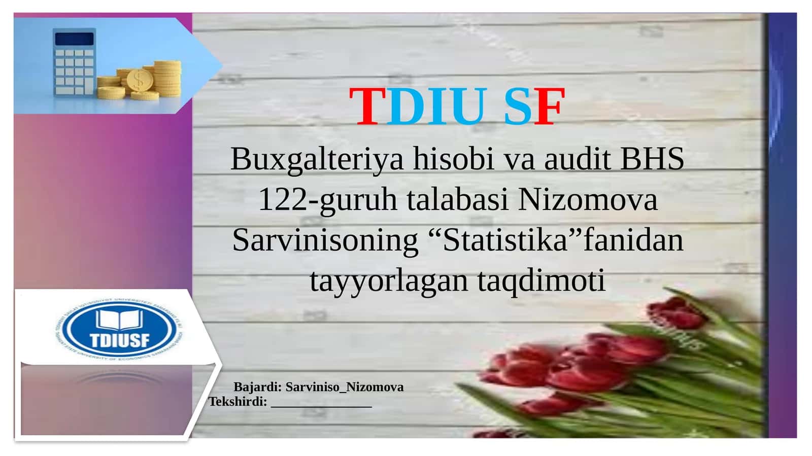 Statistika fanidan taqdimot 1