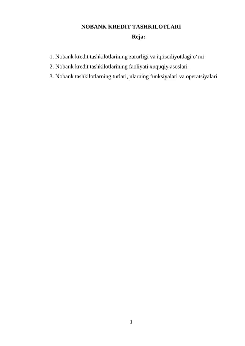 Nobank kredit tashkilotlari 1