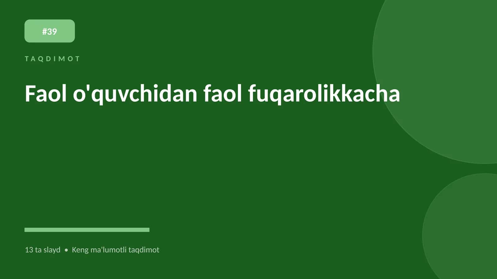 Faol o'quvchidan faol fuqarolikkacha 1