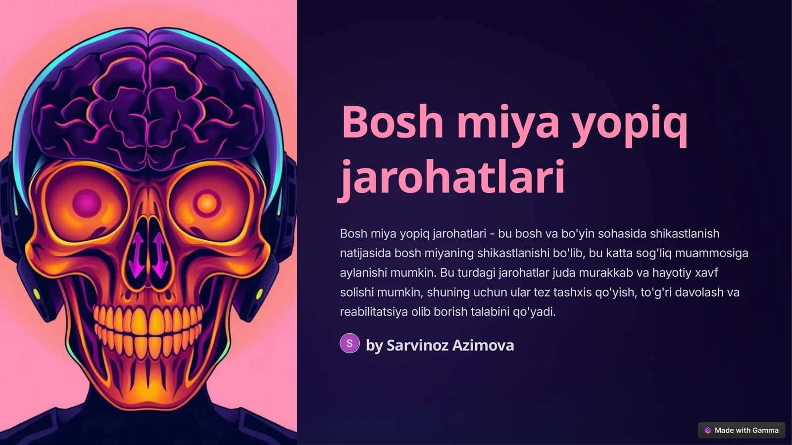 Bosh miya yopiq jarohatlari 1