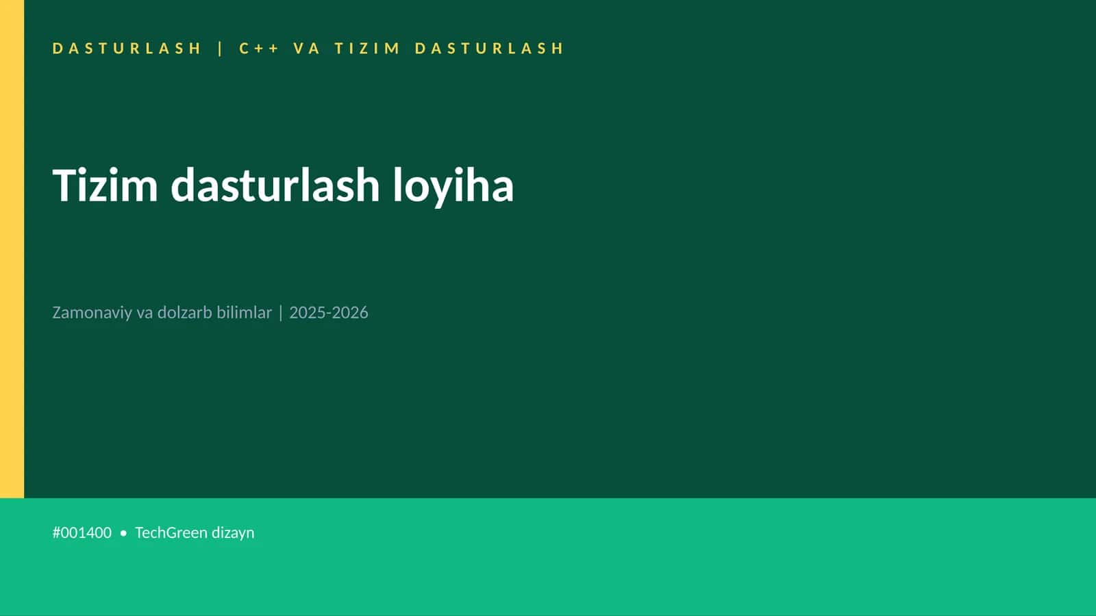 Tizim dasturlash loyiha 1