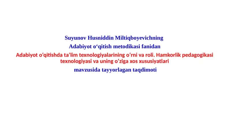 Adabiyoto‘qitishdata’limtexnologiyalari 1