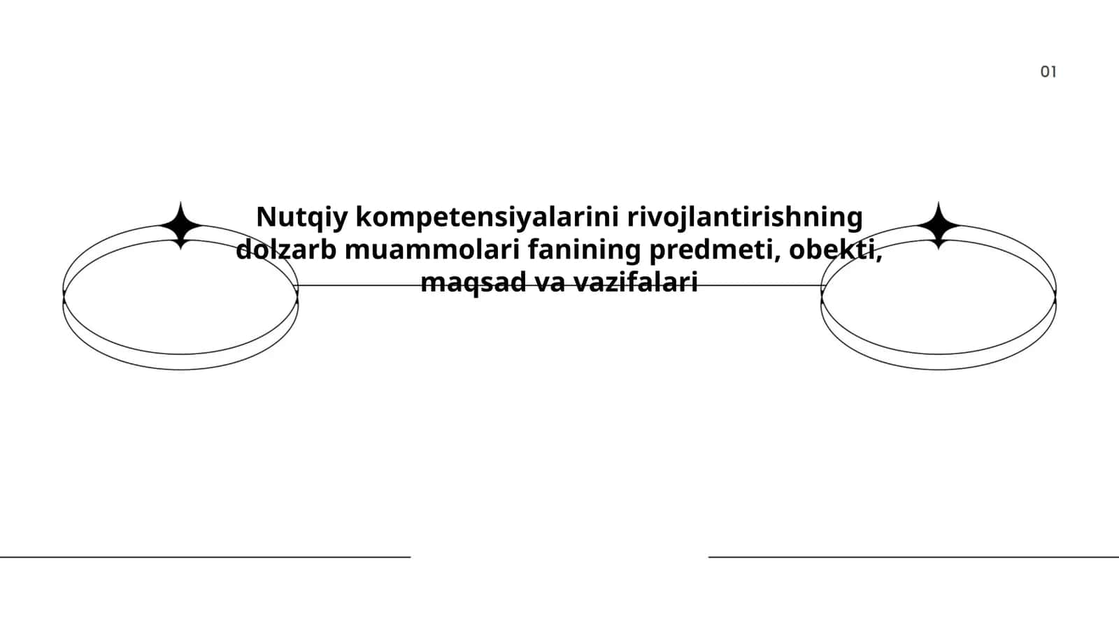 Nutqiy kompetensiyalarini rivojlantirishning dolzarb muammolari fanining predmeti, obekti, maqsad va vazifalari 1