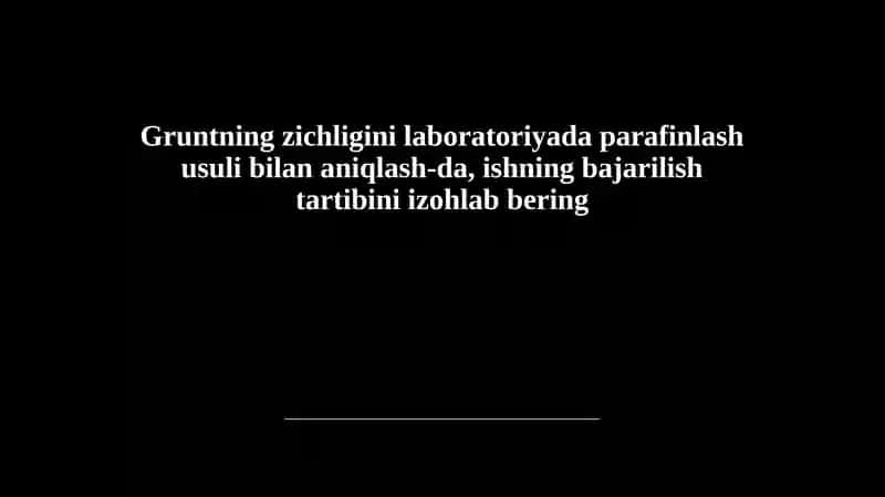 Parafinlash Usuli
