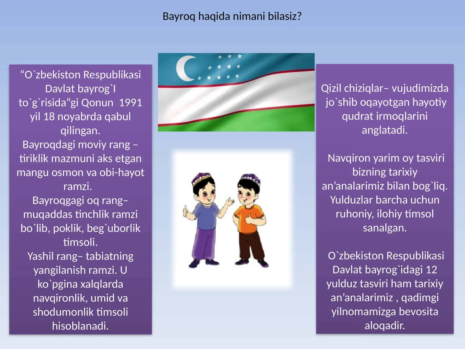 Bayroq haqida nimani bilasiz? 1
