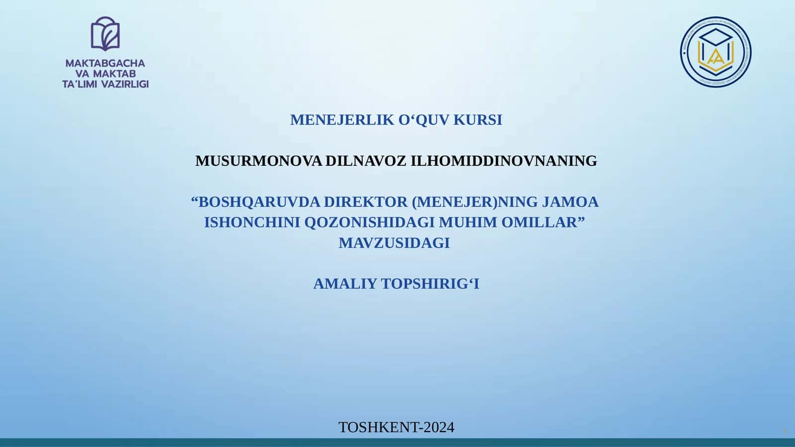 Boshqaruvdadirektor(menejer)ningjamoa ishonchiniqozonishidagimuhimomillar 1