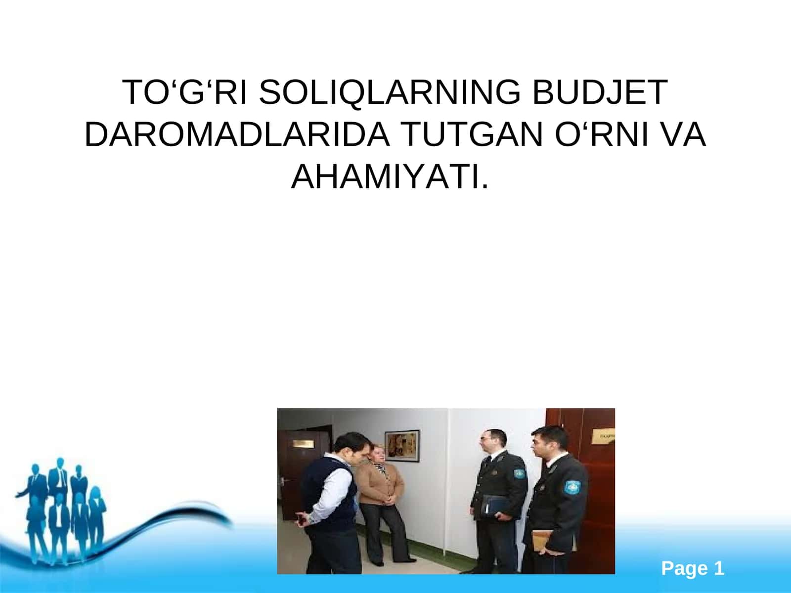Soliqlarning byudjetga tushishi 1