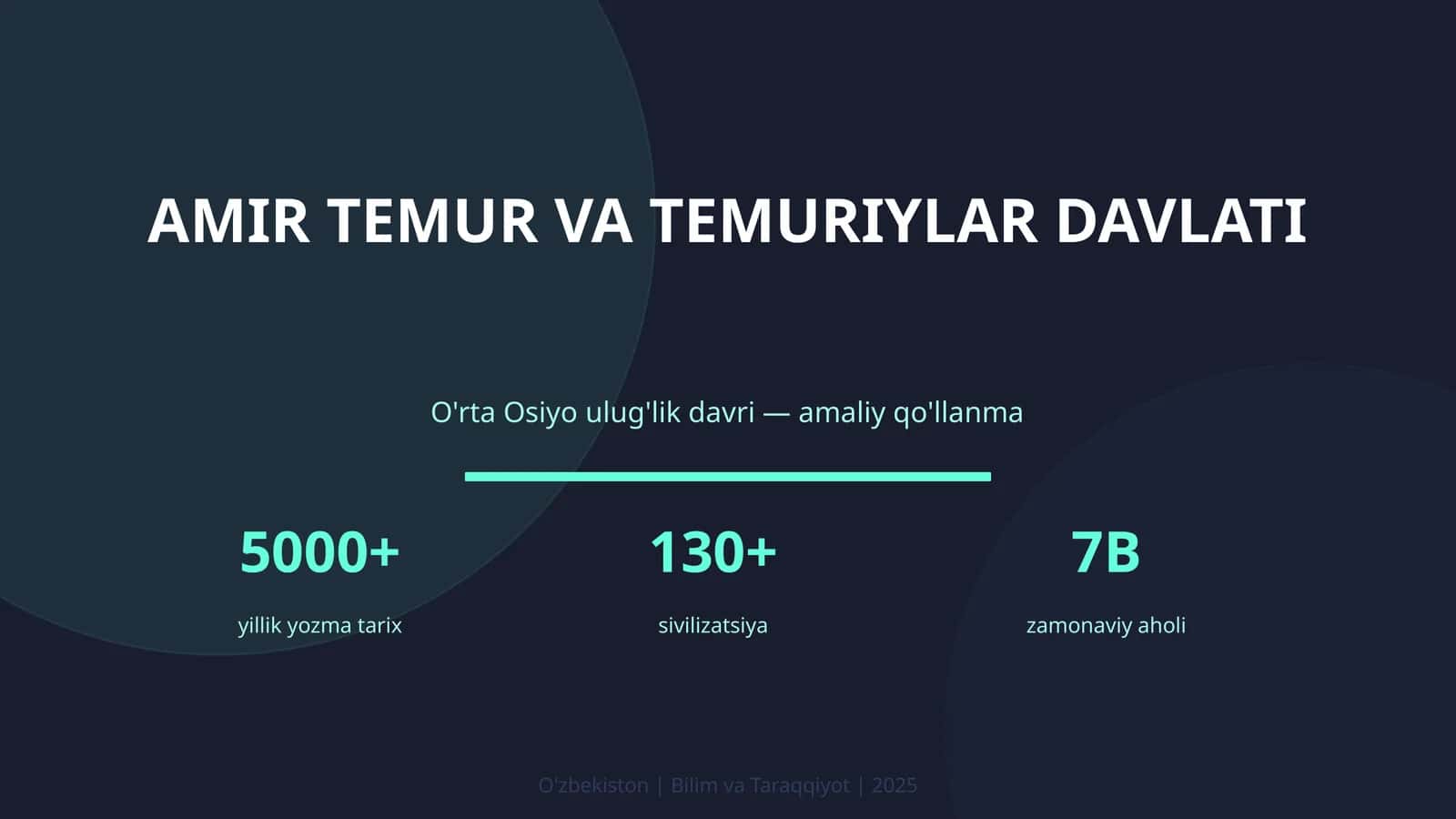 Amir Temur va Temuriylar davlati 1
