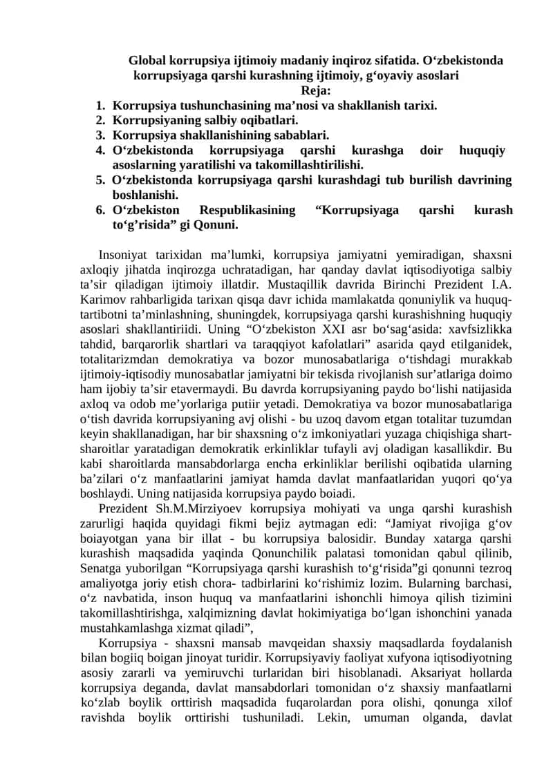 Korrupsiya va uning turlari 1