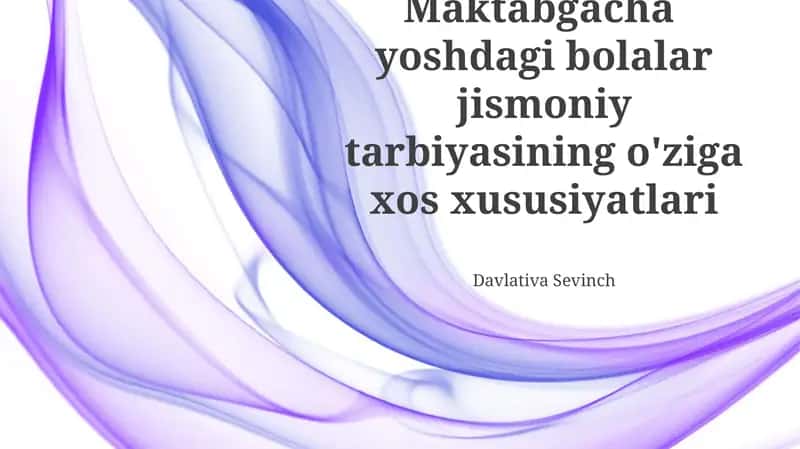 Maktabgacha Yoshdagi Bolalar Jismoniy Tarbiyasi 1