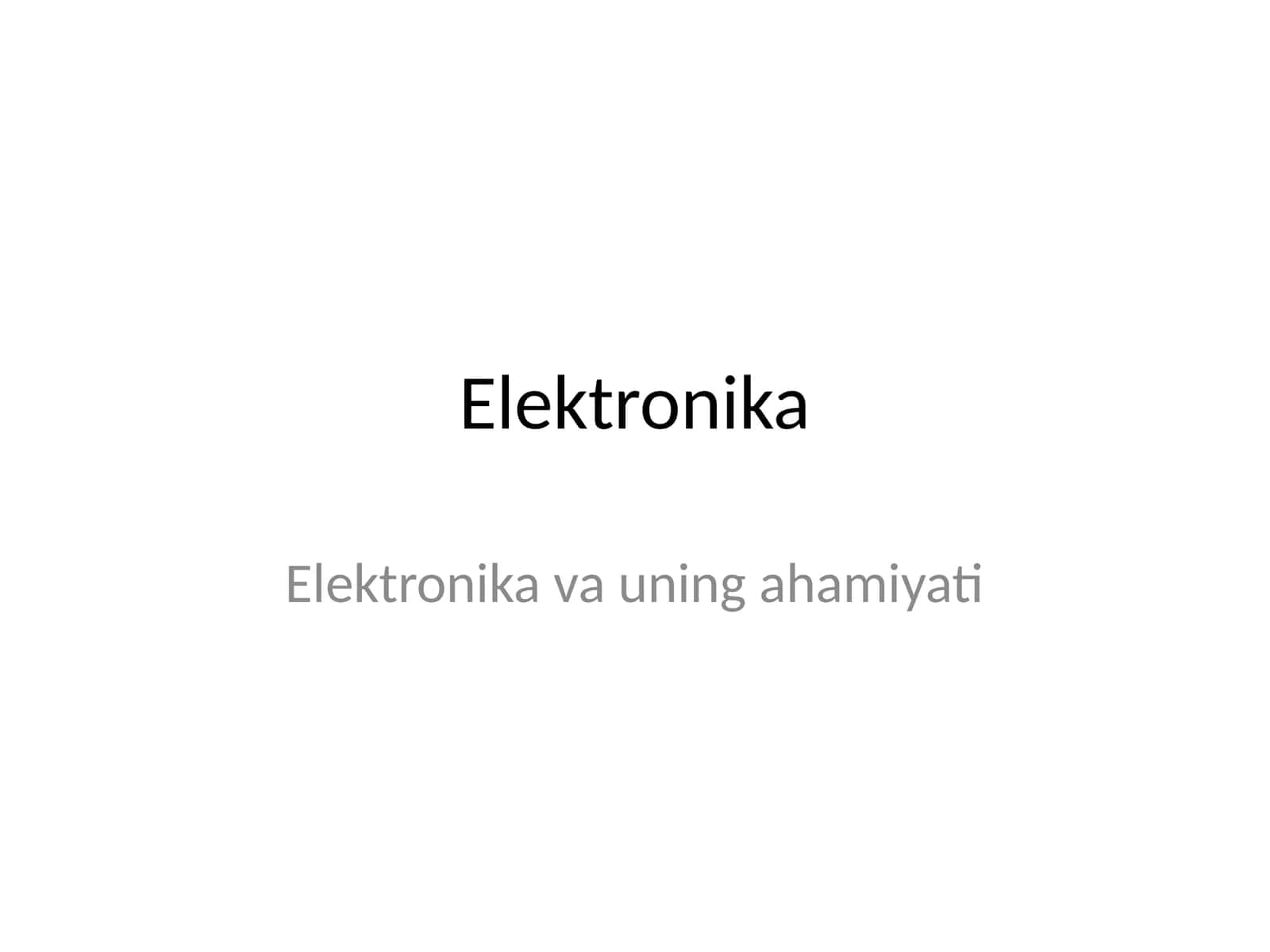 Elektronika 1