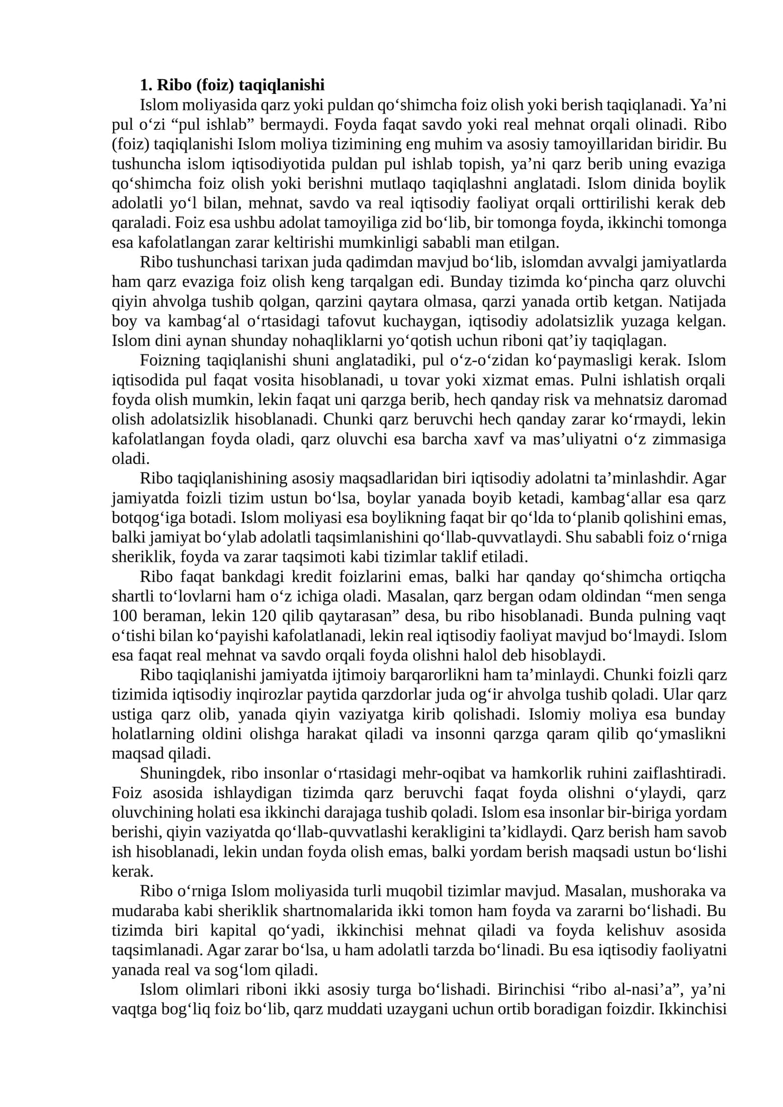 Ribo (foiz) taqiqlanishi 1