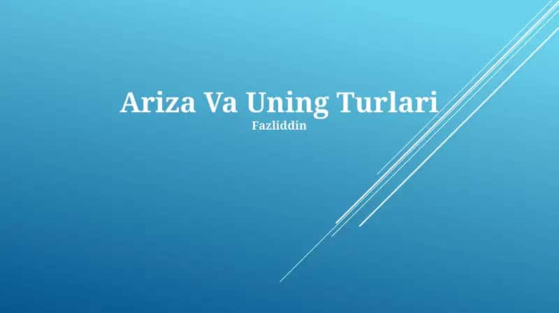 Ariza Va Uning Turlari 1