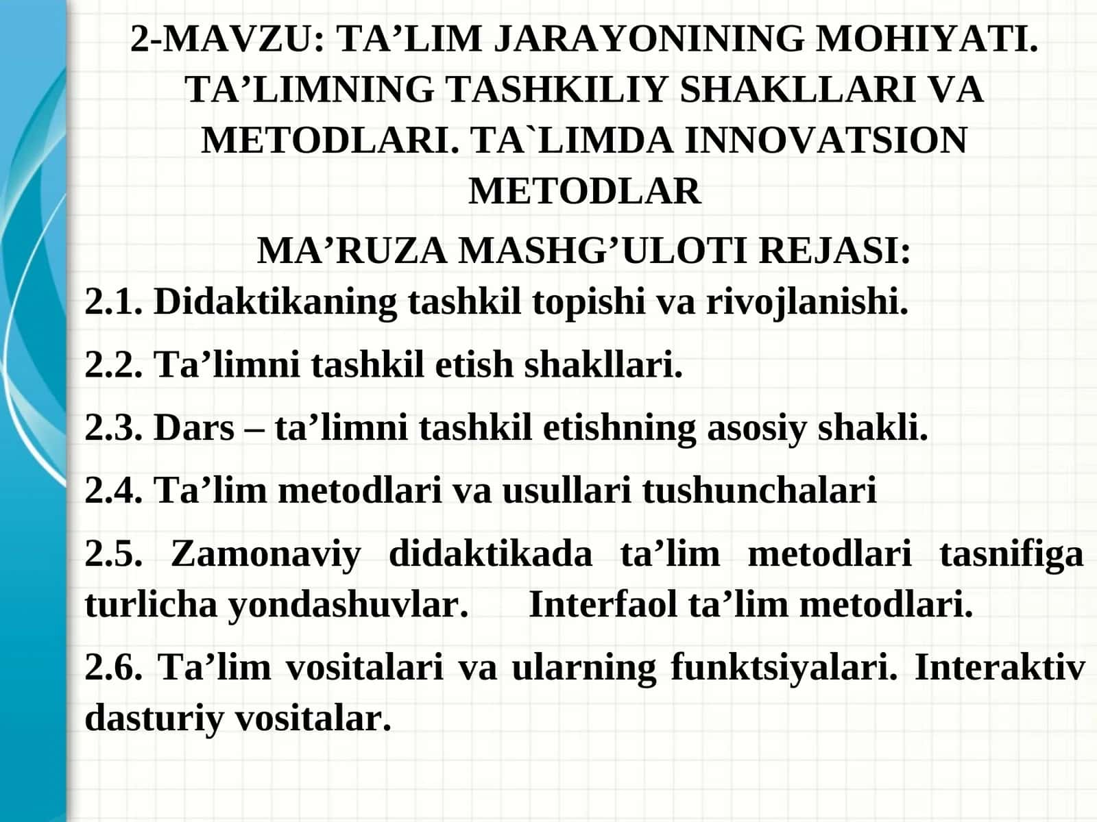 Ta’lim Jarayonining Mohiyati 1