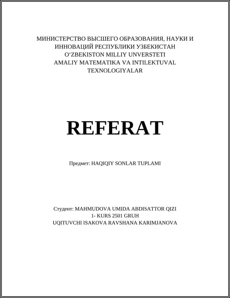 Амалий математика ва интеллектуал технологиялар 1