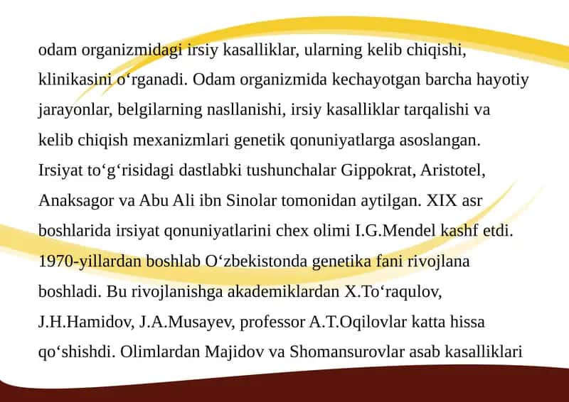 Irsiyat va genetika 1