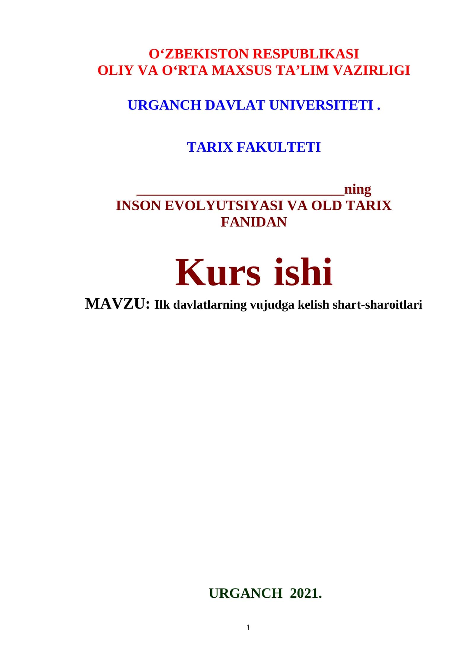 Ilk davlatlarning vujudga kelish shart-sharoitlari 1