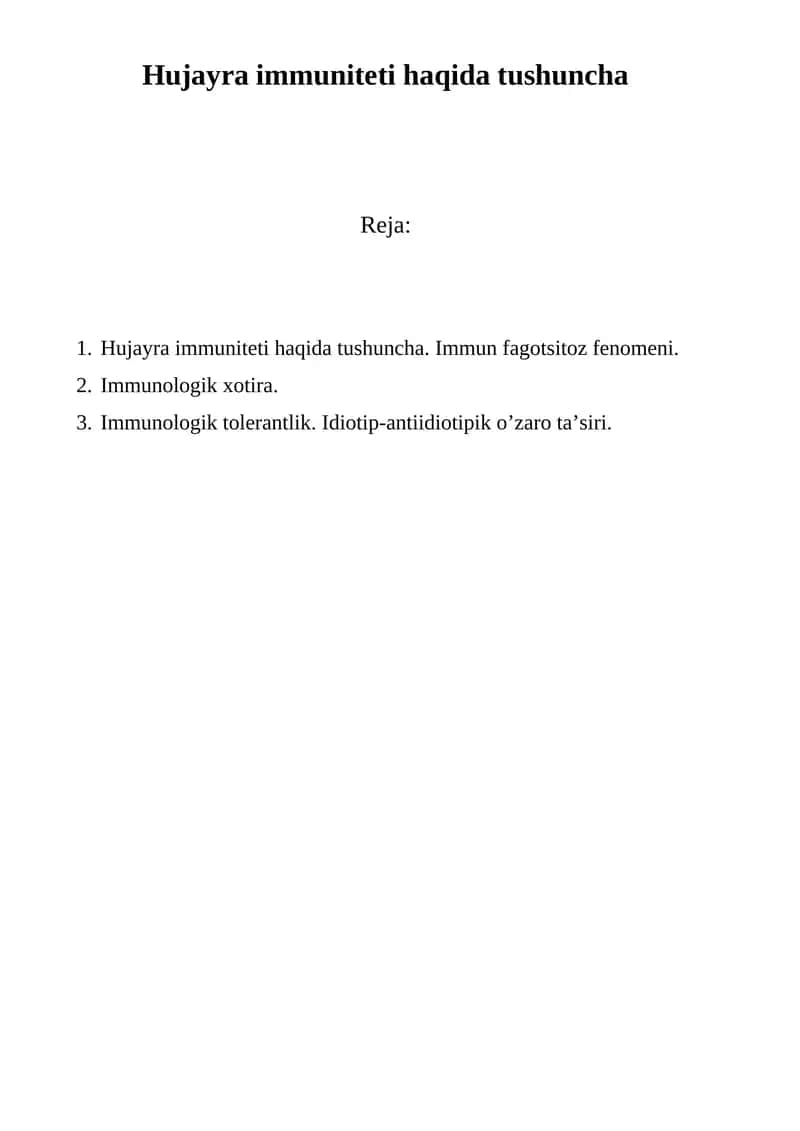 Hujayra immuniteti haqida tushuncha 1