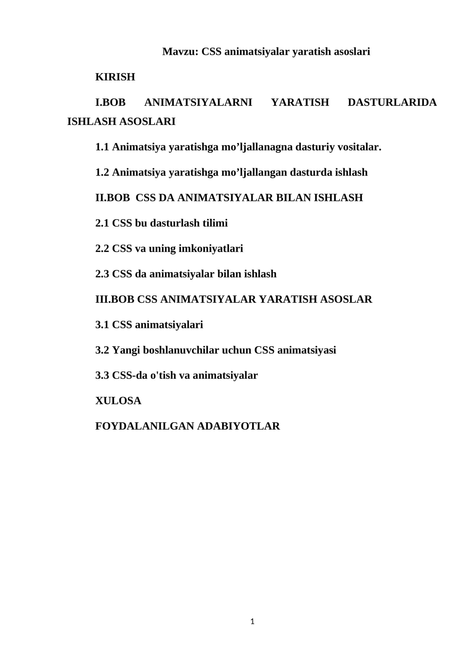 CSS animatsiyalar yaratish asoslari 1