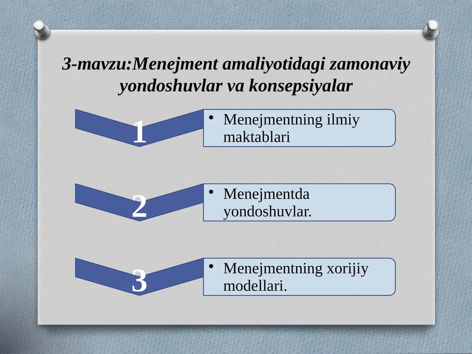 Menejment amaliyotidagi zamonaviy yondoshuvlar va konsepsiyalar 1