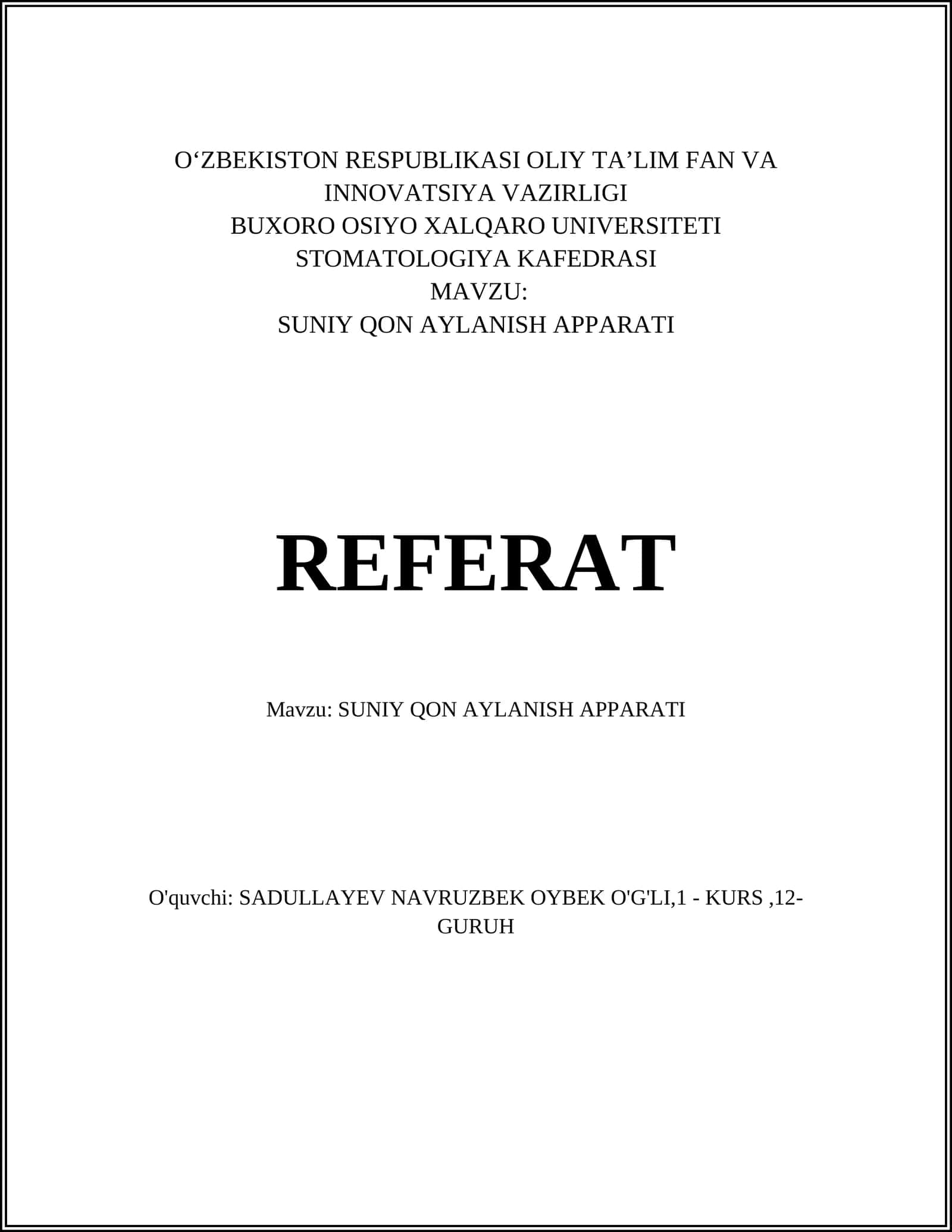 SUNIY QON AYLANISH APPARATI 1