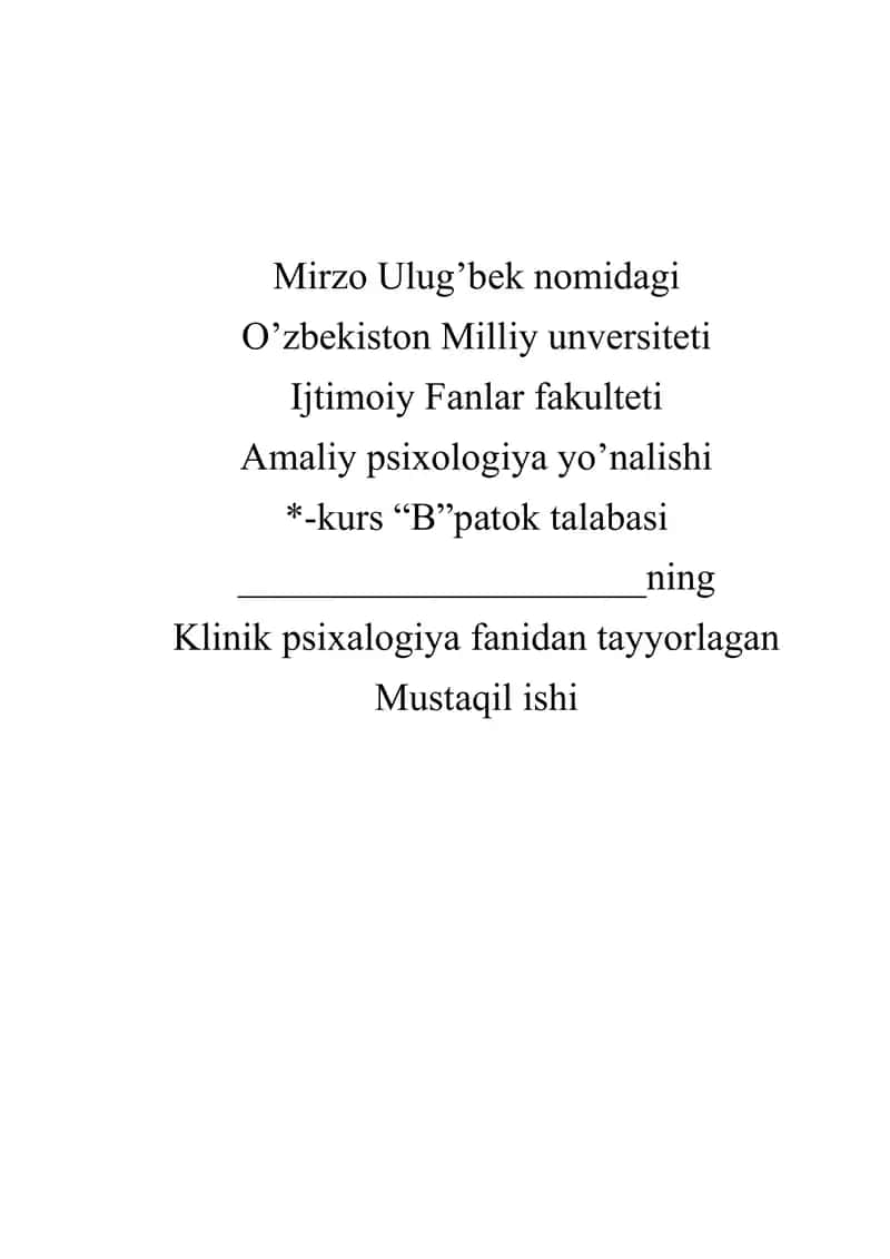 Bemor psixalogiyasi kasallikning ichki ko’rinishi 1