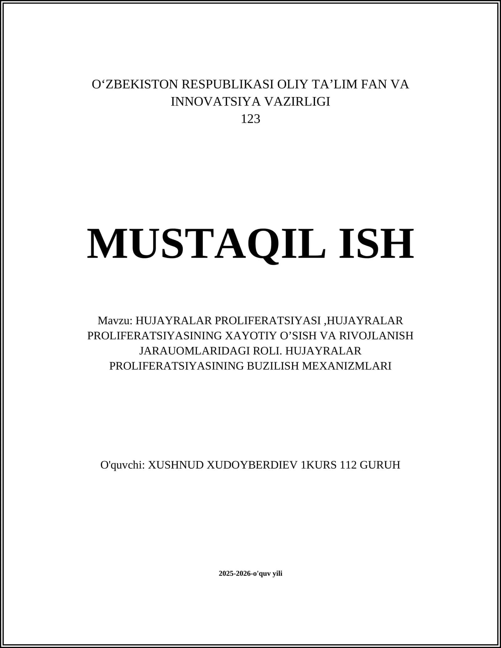 HUJAYRALAR PROLIFERATSIYASI 1