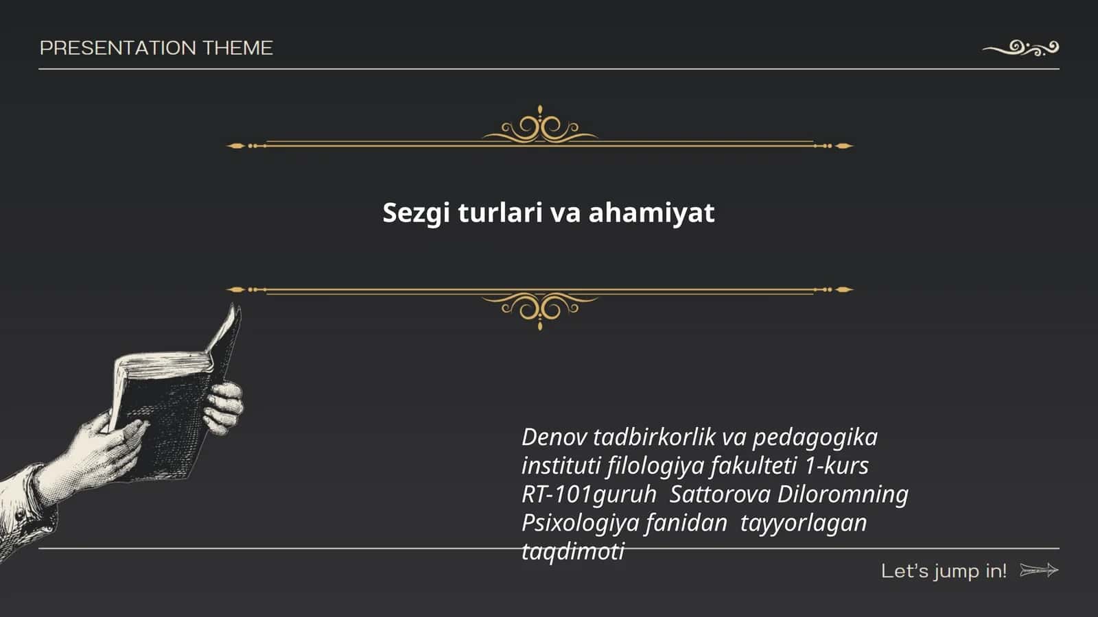 Sezgi turlari va ahamiyat 1