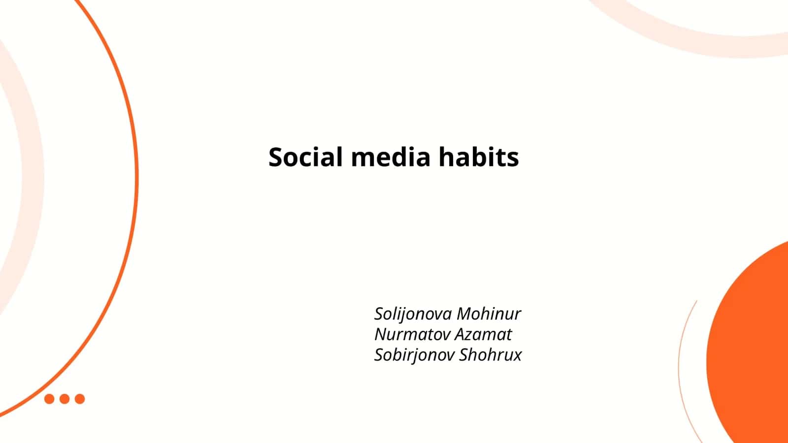 Social media habits 1