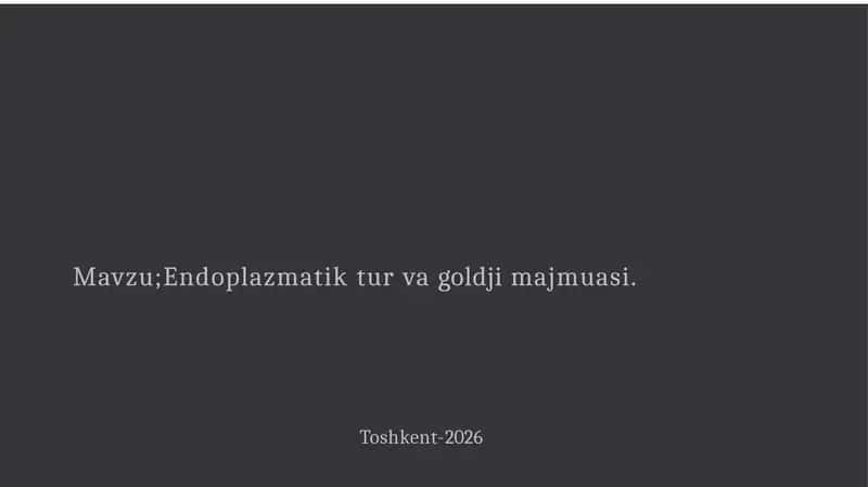 Endoplazmatik tur va goldji aparati 1