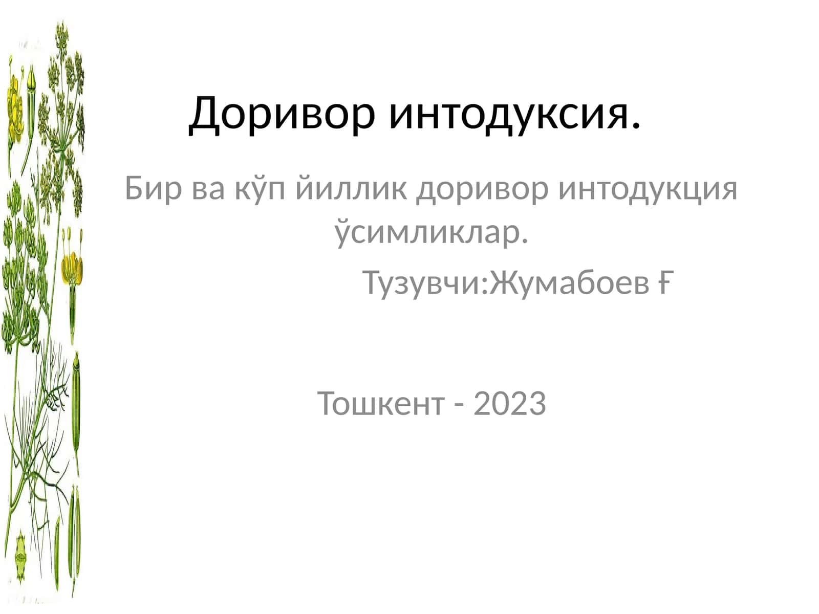 Доривор интодуксия 1