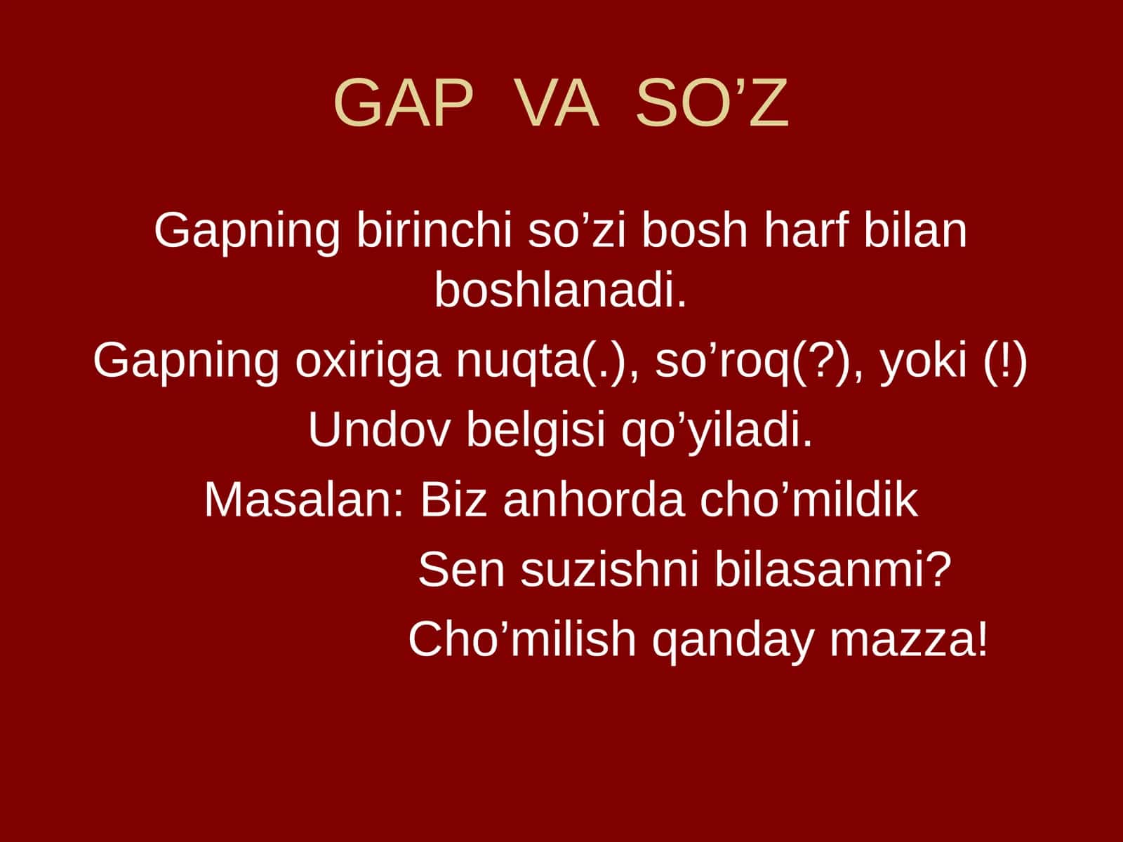 GAP VA SO’Z 1