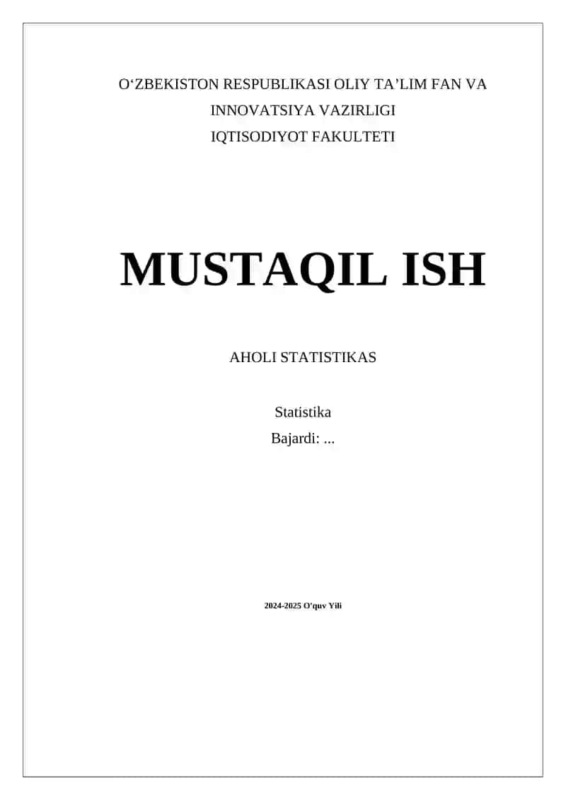 Aholi statistikasi
