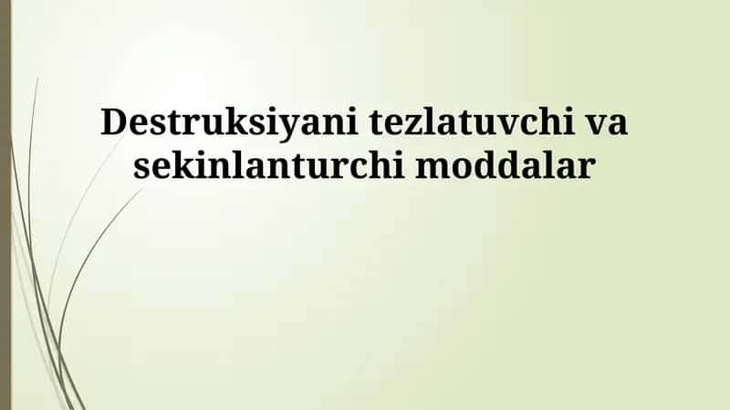 Korroziv moddalar va korroziyani sekinlashtiruvchi moddalar 1