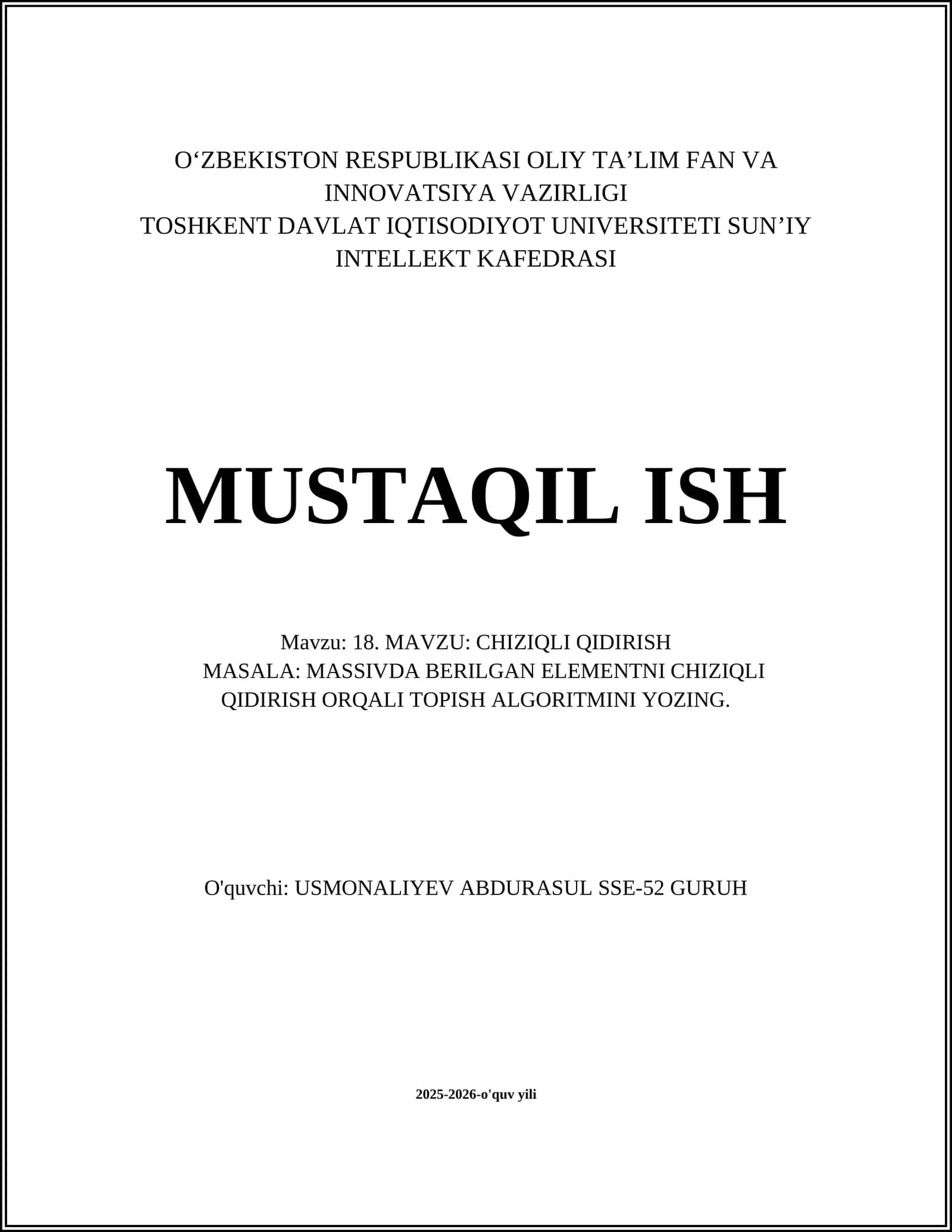 CHIZIQLI QIDIRISH 1