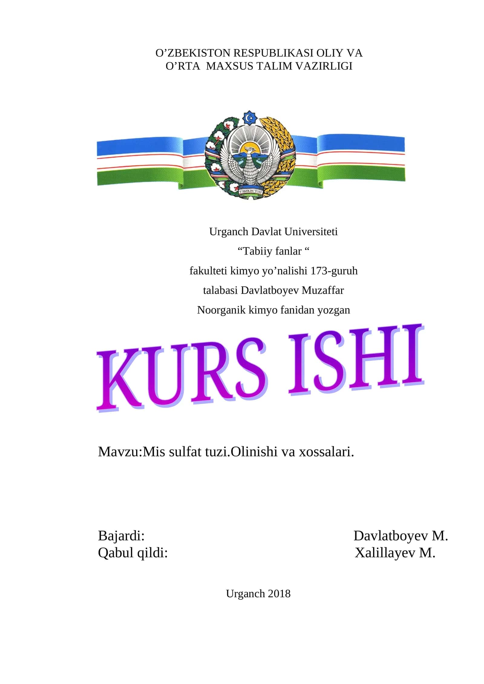 Mis sulfat tuzi.Olinishi va xossalari 1