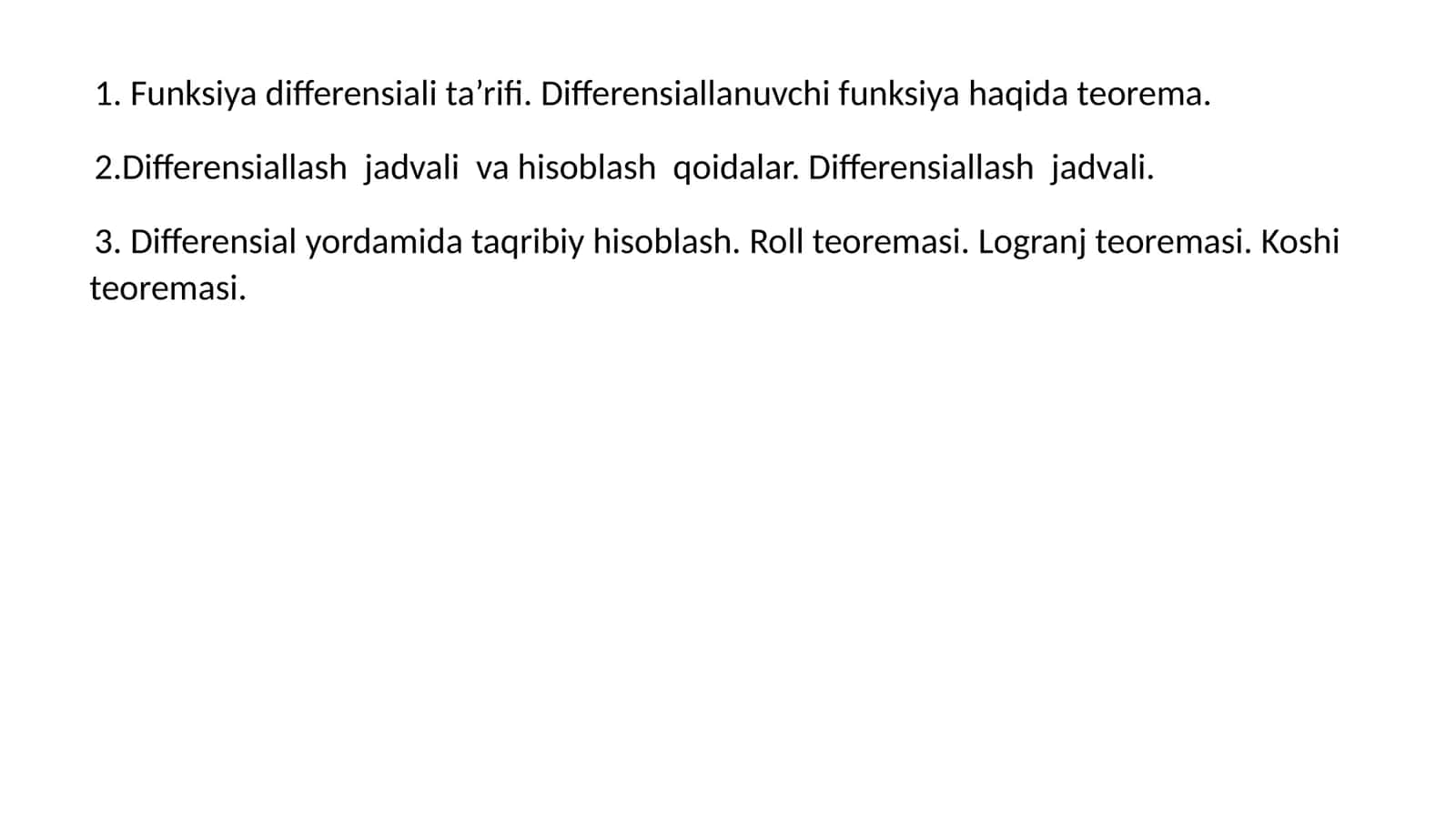 Differensial yordamida taqribiy hisoblash 1