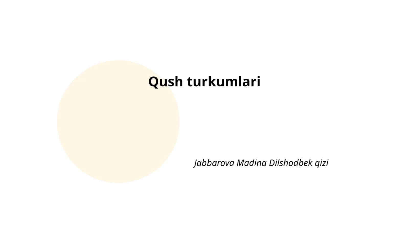 Qush turkumlari 1
