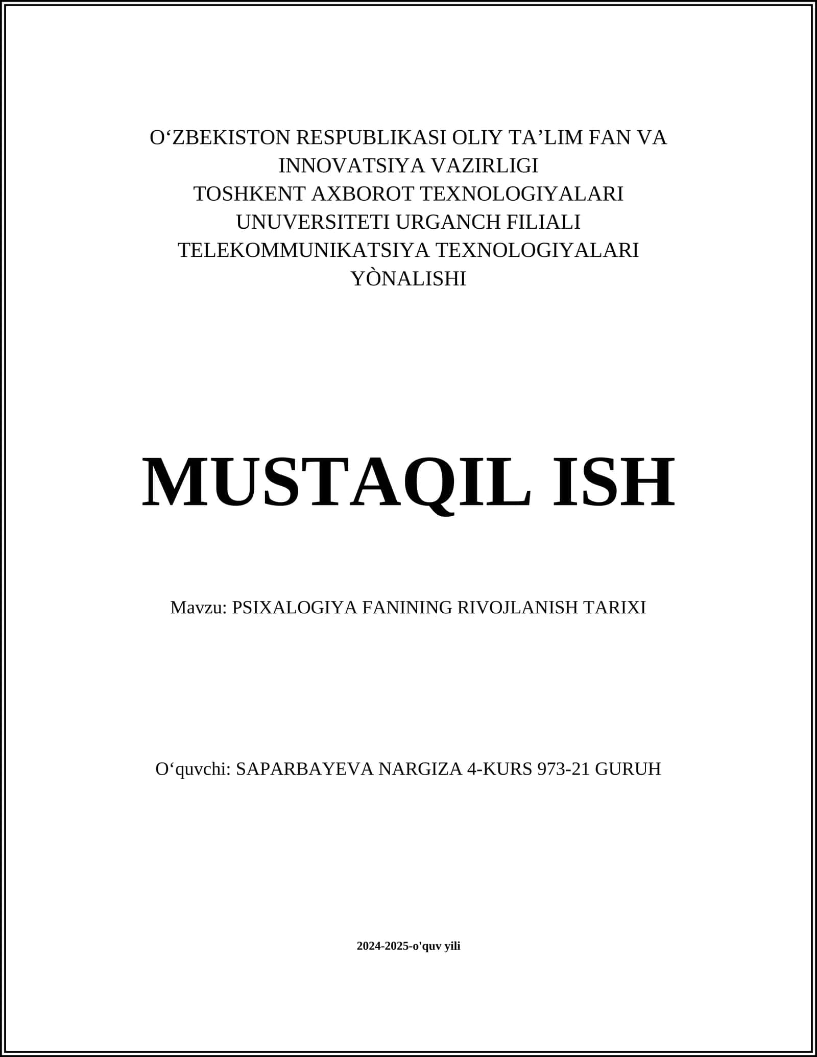 PSIXALOGIYA FANINING RIVOJLANISH TARIXI 1