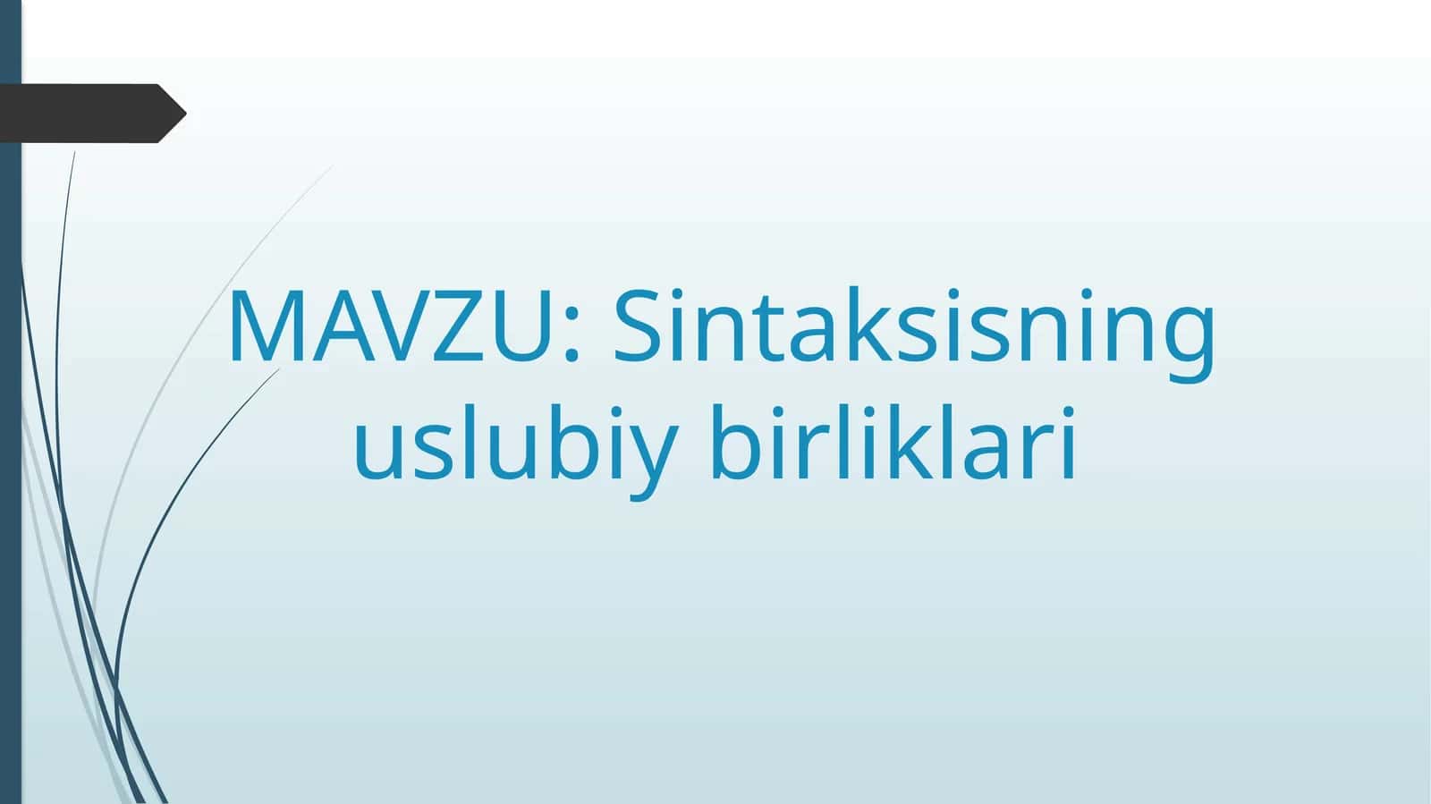 Sintaksisning uslubiy birliklari 1