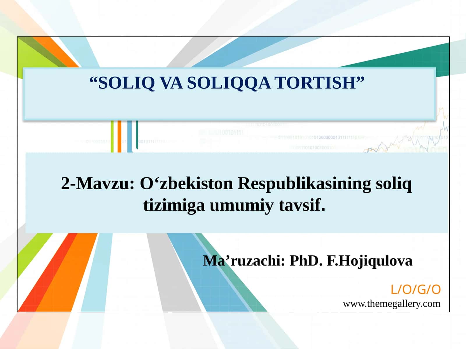 O‘zbekiston Respublikasining soliq tizimiga umumiy tavsif 1
