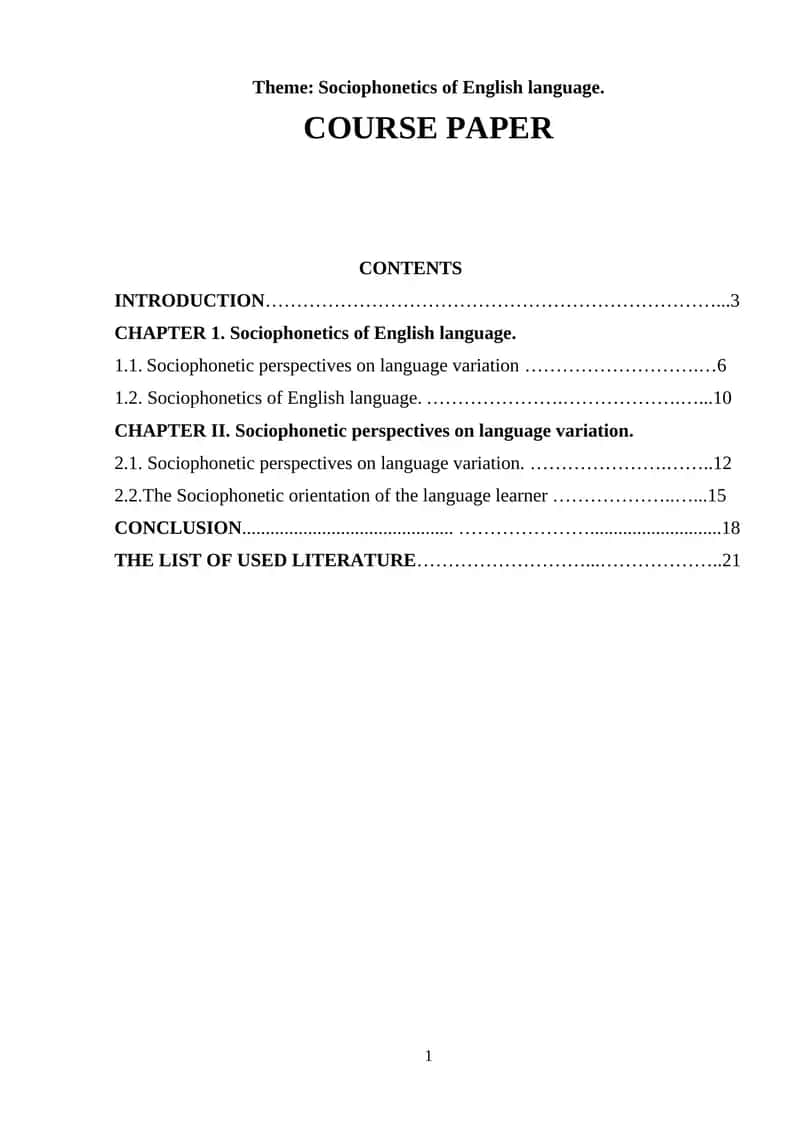 Sociophonetics of English language 1