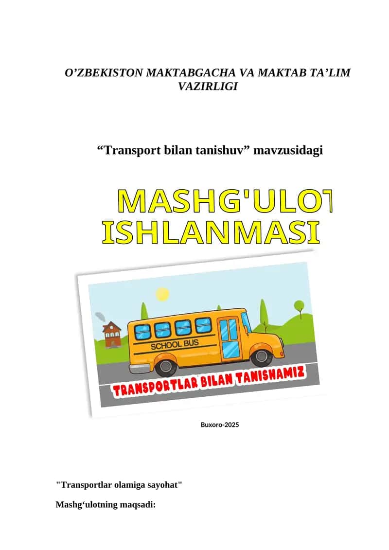 "Transport bilan tanishuv" 1