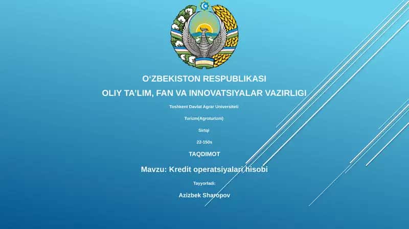 Kredit operatsiyalari hisobi 1