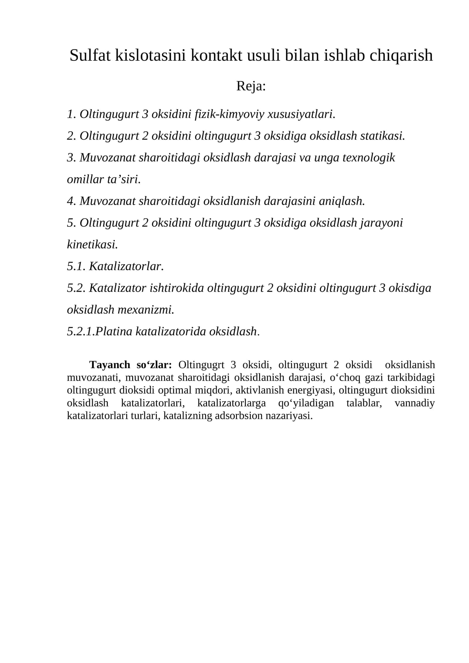 Oltingugurt 3 oksidini fizik-kimyoviy xususiyatlari 1