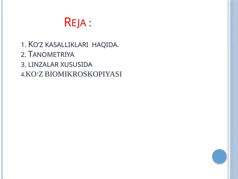 Koʻzjoylashishi va koʻz kasalliklarini aniqlovchi qurilmalar 1