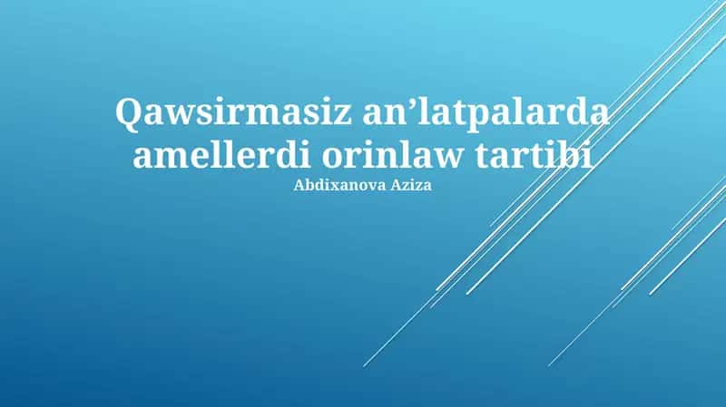 Matematikaliq ańlatpalarda operatsiyalar 1