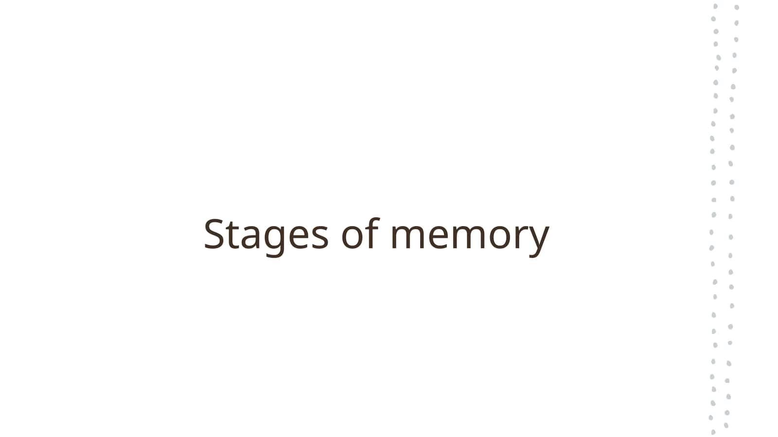 Stages of memory 1