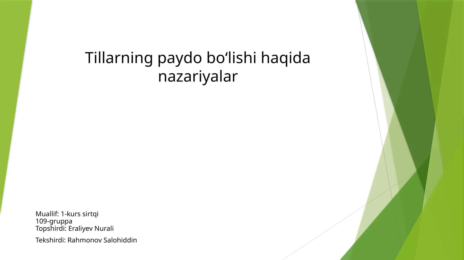 Tillarning paydo boʻlishi haqida nazariyalar 1